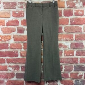 Express Editor Pants Women's 4 Taupe Gray Brown Stretchy Wide Leg Trousers